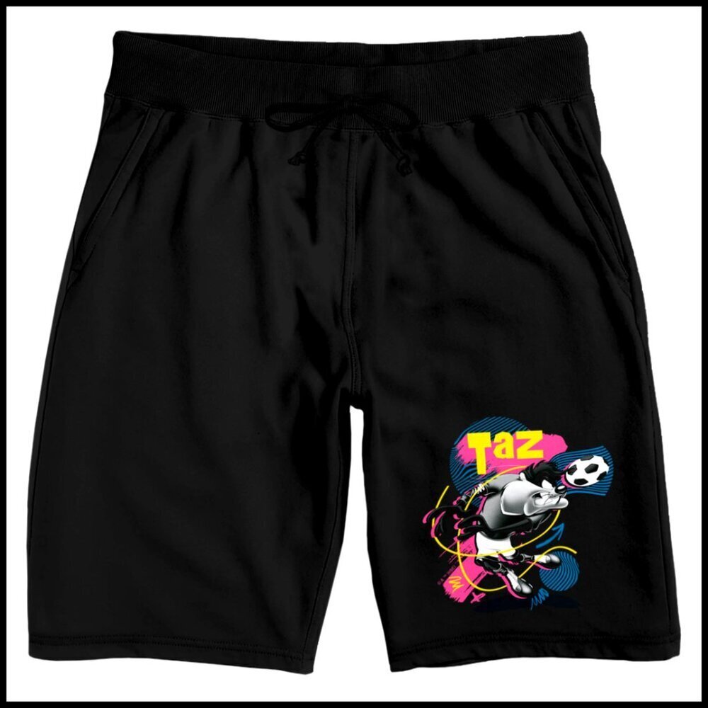 Retro Looney Tunes Lounge Shorts Elastic Waist Casual Active Wear Taz Design